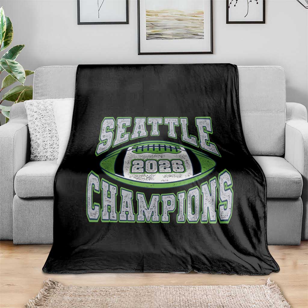 2026 Champion Seattle Throw Blanket Football Lovers TS10 Print Your Wear