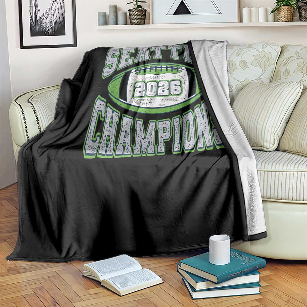2026 Champion Seattle Throw Blanket Football Lovers TS10 Print Your Wear