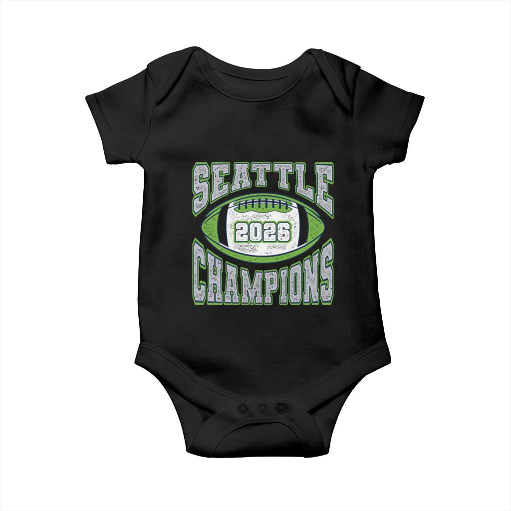 2026 Champion Seattle Baby Onesie Football Lovers TS10 Black Print Your Wear