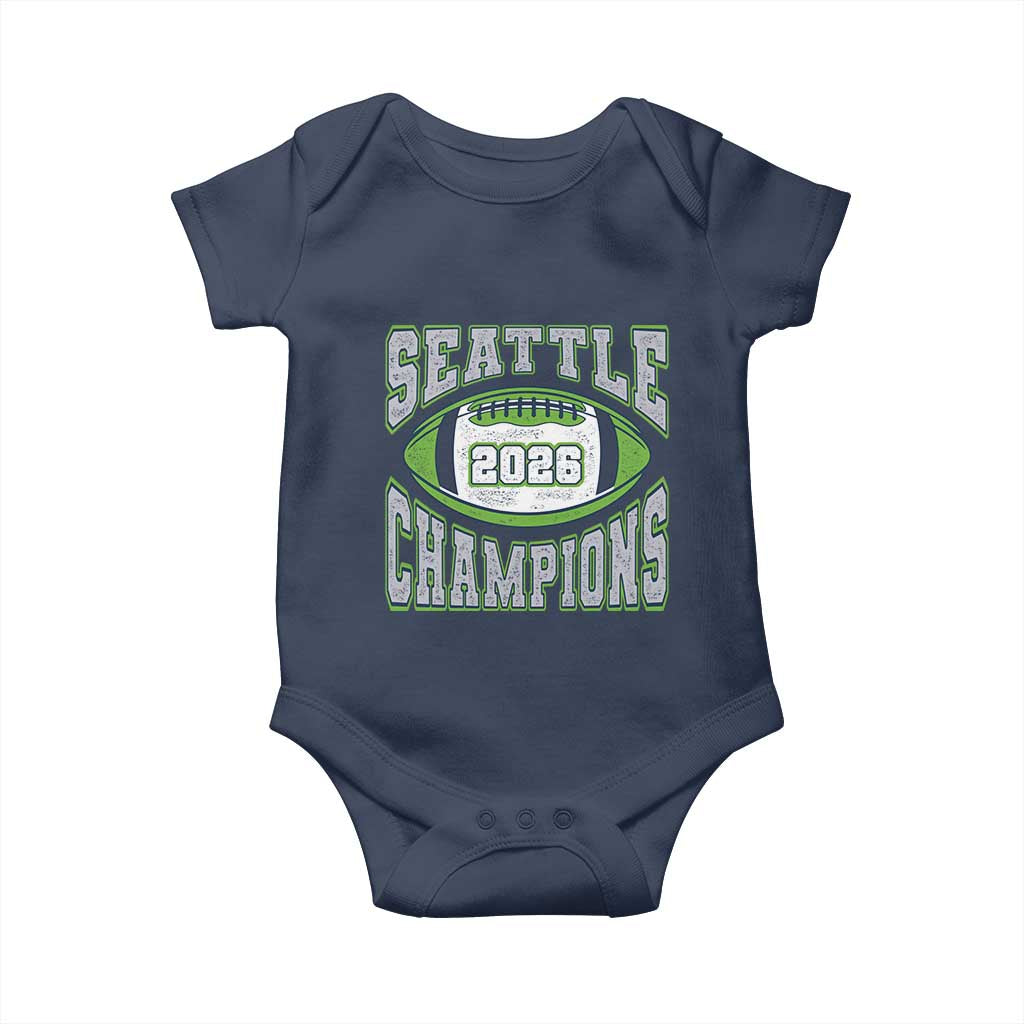 2026 Champion Seattle Baby Onesie Football Lovers TS10 Navy Print Your Wear