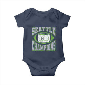 2026 Champion Seattle Baby Onesie Football Lovers TS10 Navy Print Your Wear