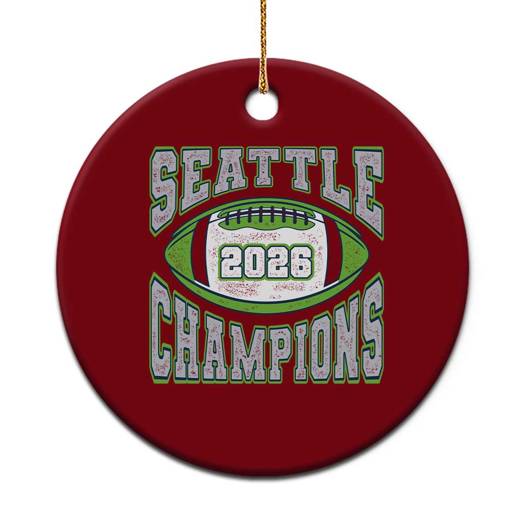 2026 Champion Seattle Ceramic Ornament Football Lovers TS10 1pc Red Print Your Wear