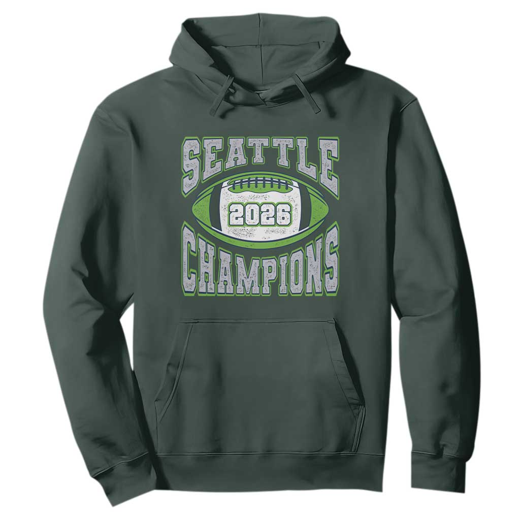 2026 Champion Seattle Hoodie Football Lovers TS10 Dark Forest Green Print Your Wear