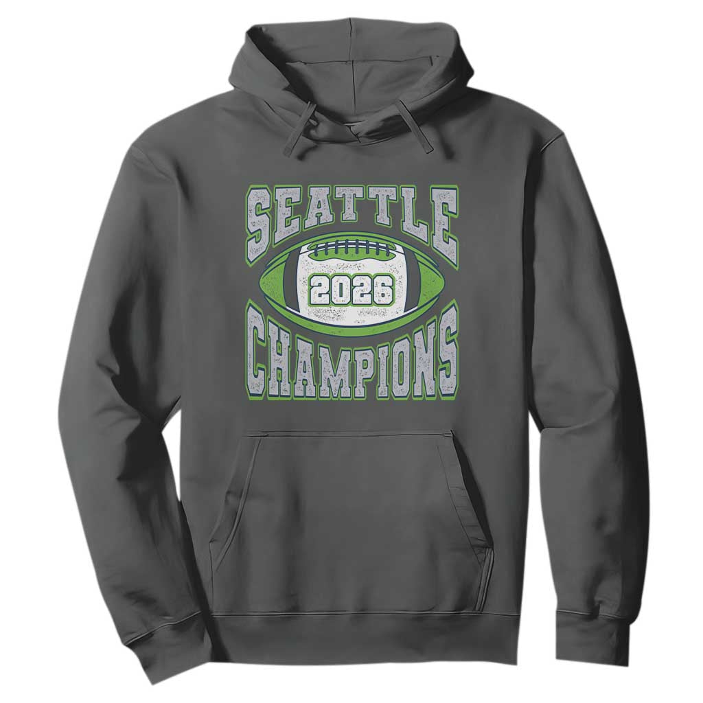 2026 Champion Seattle Hoodie Football Lovers TS10 Dark Heather Print Your Wear