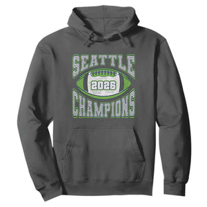 2026 Champion Seattle Hoodie Football Lovers TS10 Dark Heather Print Your Wear