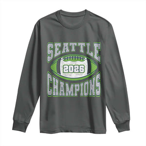2026 Champion Seattle Long Sleeve Shirt Football Lovers TS10 Dark Heather Print Your Wear