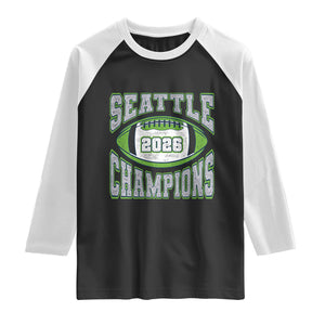 2026 Champion Seattle Raglan Shirt Football Lovers TS10 Black White Print Your Wear