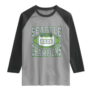 2026 Champion Seattle Raglan Shirt Football Lovers TS10 Sport Gray Black Print Your Wear