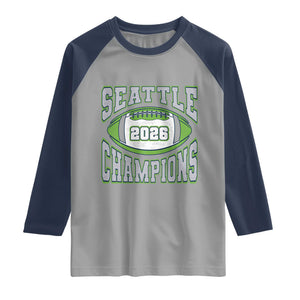 2026 Champion Seattle Raglan Shirt Football Lovers TS10 Sport Gray Navy Print Your Wear