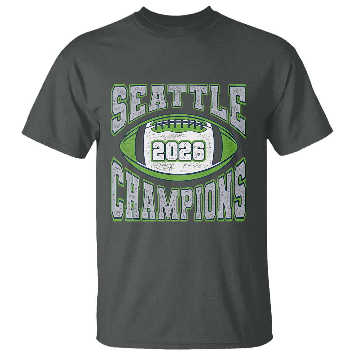 2026 Champion Seattle T Shirt Football Lovers TS10 Dark Heather Print Your Wear