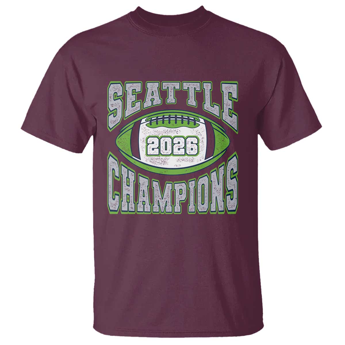 2026 Champion Seattle T Shirt Football Lovers TS10 Maroon Print Your Wear