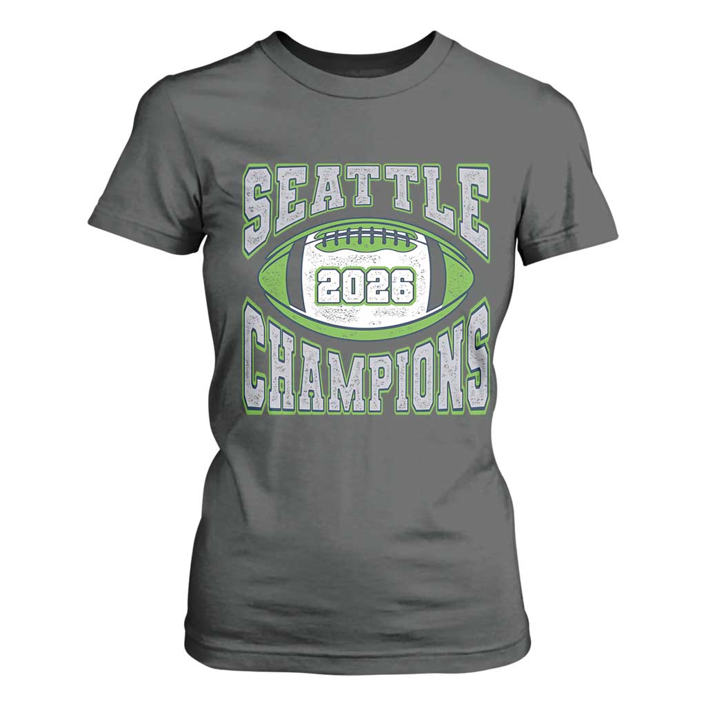 2026 Champion Seattle T Shirt For Women Football Lovers TS10 Dark Heather Print Your Wear