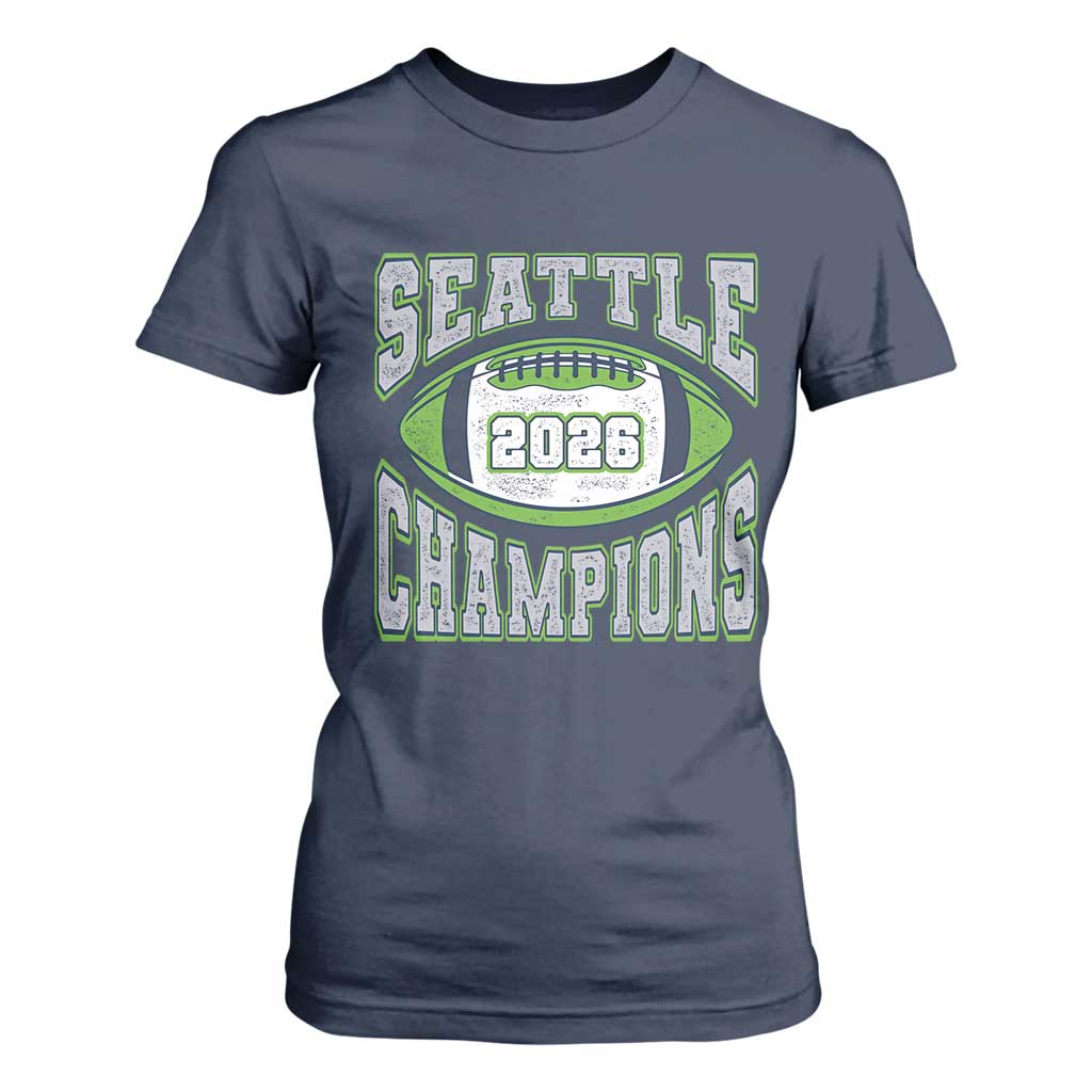 2026 Champion Seattle T Shirt For Women Football Lovers TS10 Navy Print Your Wear