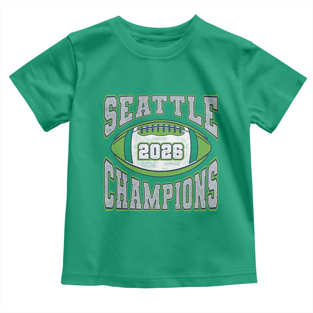 2026 Champion Seattle Toddler T Shirt Football Lovers TS10 Irish Green Print Your Wear