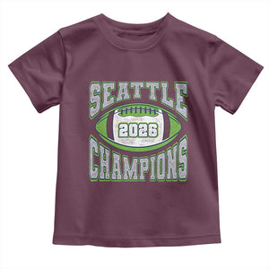 2026 Champion Seattle Toddler T Shirt Football Lovers TS10 Maroon Print Your Wear