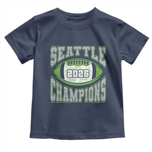 2026 Champion Seattle Toddler T Shirt Football Lovers TS10 Navy Print Your Wear
