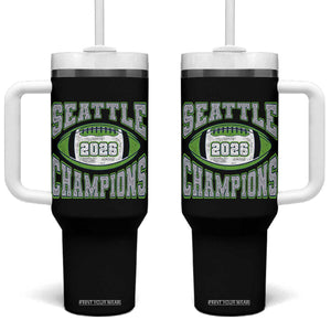 2026 Champion Seattle Tumbler With Handle Football Lovers TS10 One Size: 40 oz Black Print Your Wear