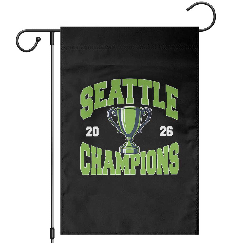 Seattle Champions 2026 Garden Flag Retro Gameday Team Fan TS10 Black Print Your Wear