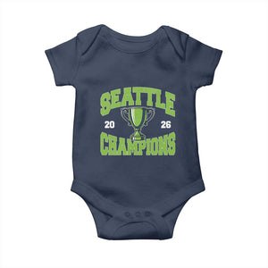 Seattle Champions 2026 Baby Onesie Retro Gameday Team Fan TS10 Navy Print Your Wear