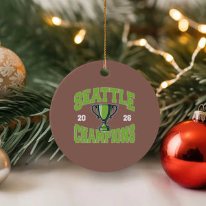 Seattle Champions 2026 Ceramic Ornament Retro Gameday Team Fan TS10 1pc Mocha Print Your Wear