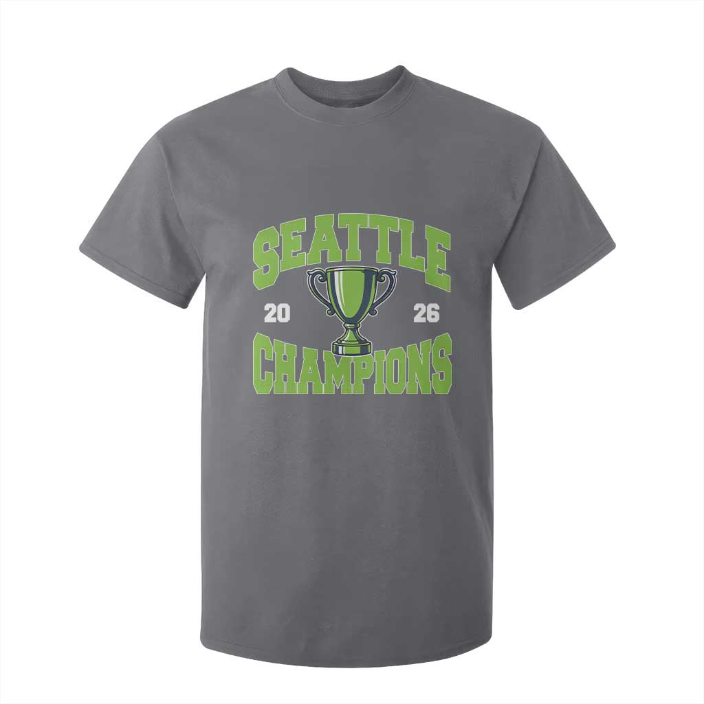 Seattle Champions 2026 T Shirt For Kid Retro Gameday Team Fan TS10 Charcoal Print Your Wear