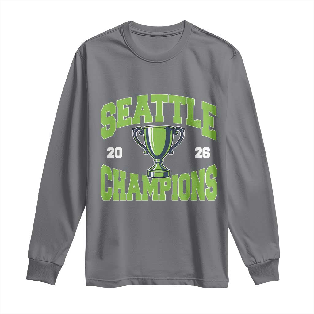 Seattle Champions 2026 Long Sleeve Shirt Retro Gameday Team Fan TS10 Charcoal Print Your Wear