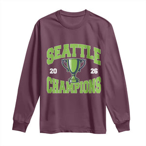 Seattle Champions 2026 Long Sleeve Shirt Retro Gameday Team Fan TS10 Maroon Print Your Wear