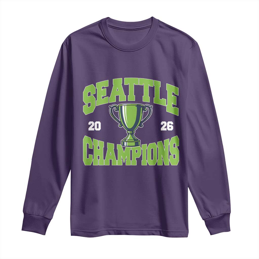 Seattle Champions 2026 Long Sleeve Shirt Retro Gameday Team Fan TS10 Purple Print Your Wear