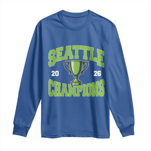 Seattle Champions 2026 Long Sleeve Shirt Retro Gameday Team Fan TS10 Royal Blue Print Your Wear