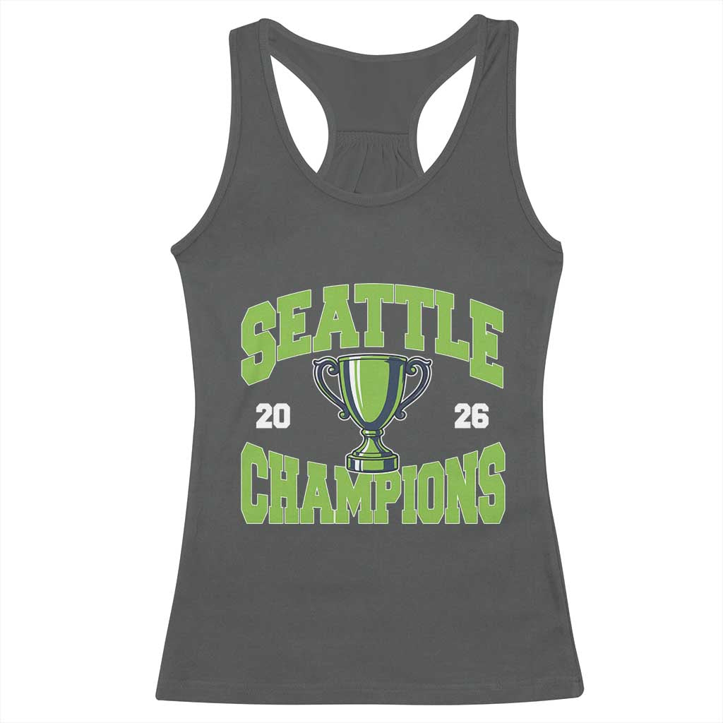 Seattle Champions 2026 Racerback Tank Top Retro Gameday Team Fan TS10 Dark Heather Print Your Wear