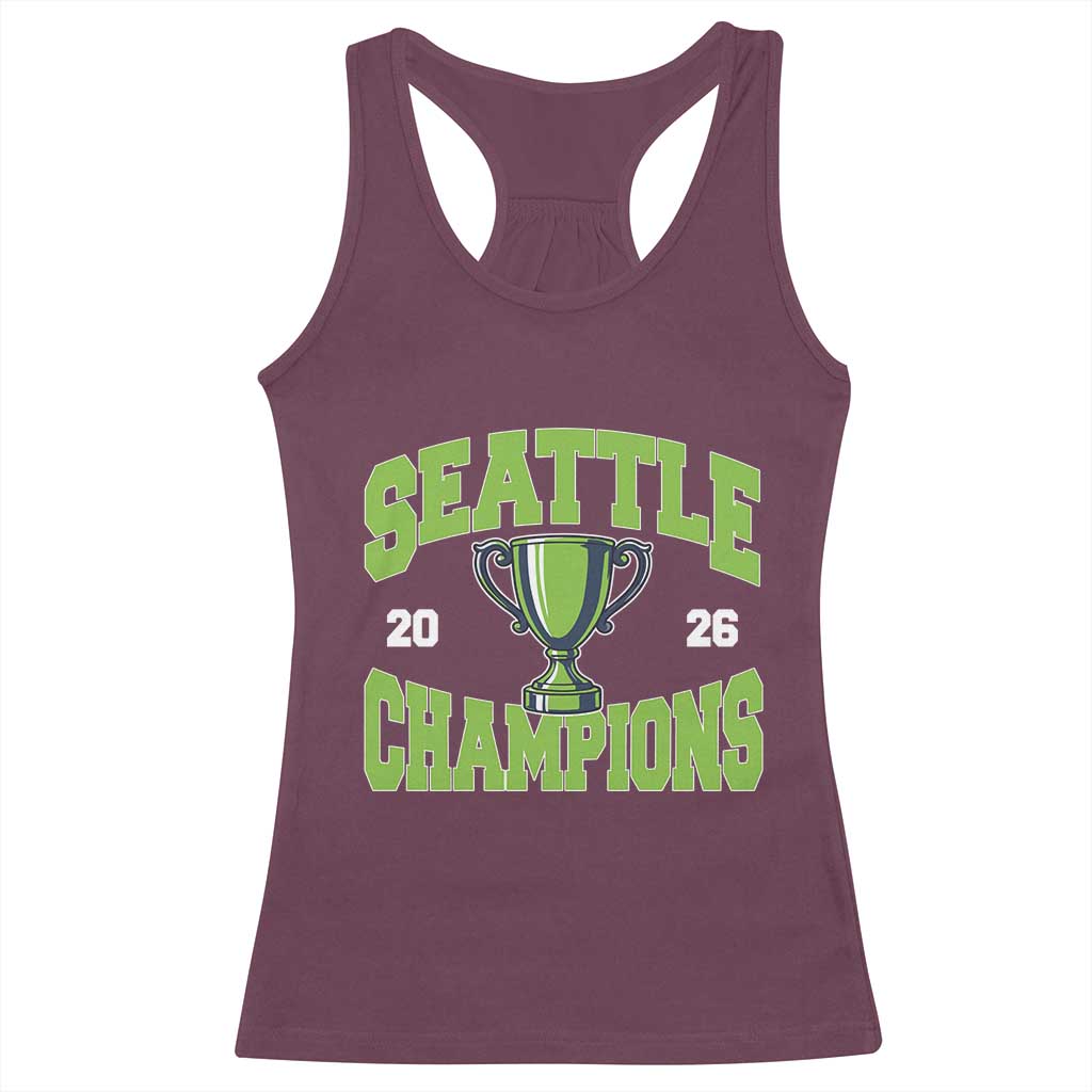 Seattle Champions 2026 Racerback Tank Top Retro Gameday Team Fan TS10 Maroon Print Your Wear