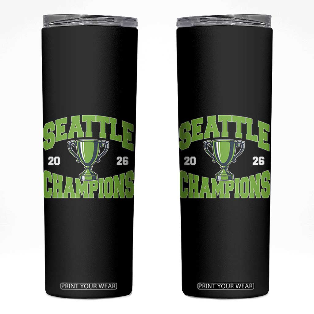 Seattle Champions 2026 Skinny Tumbler Retro Gameday Team Fan TS10 Black Print Your Wear