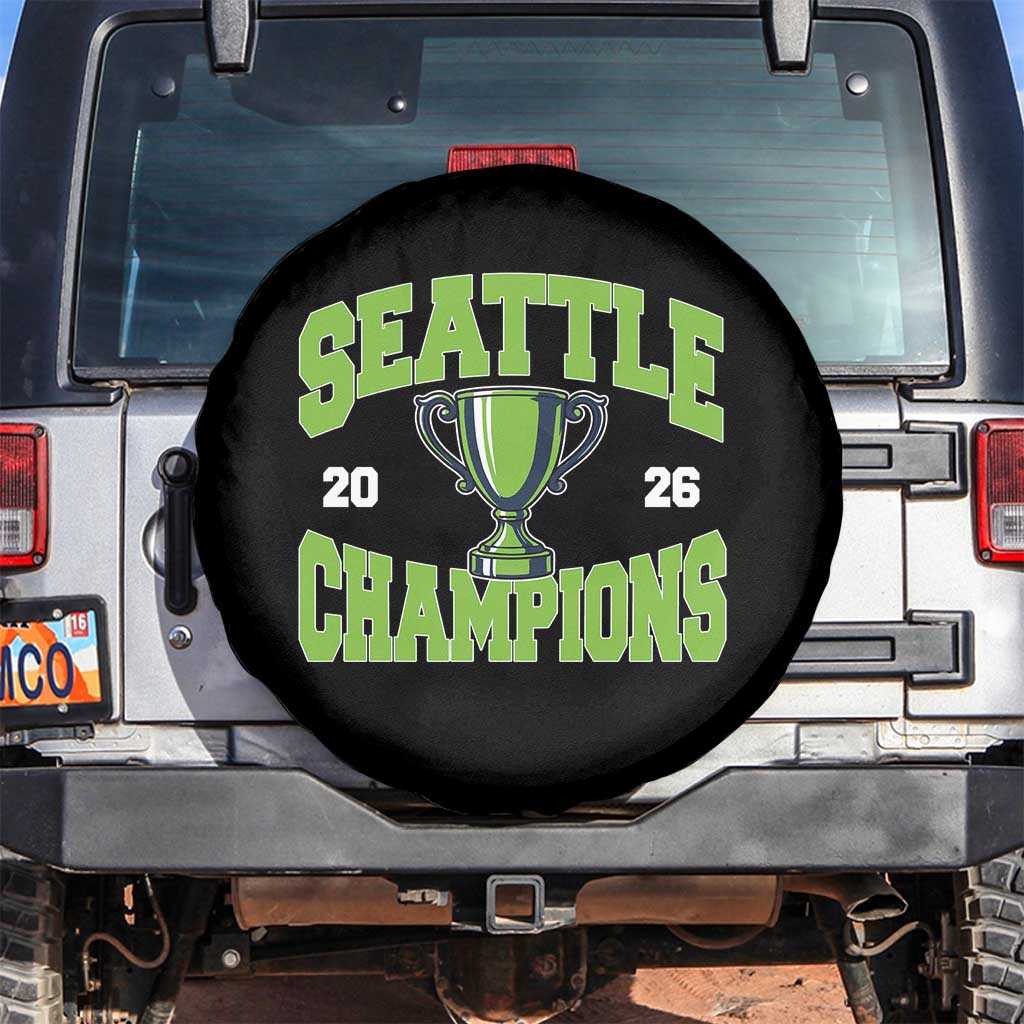 Seattle Champions 2026 Spare Tire Cover Retro Gameday Team Fan TS10 No hole Black Print Your Wear