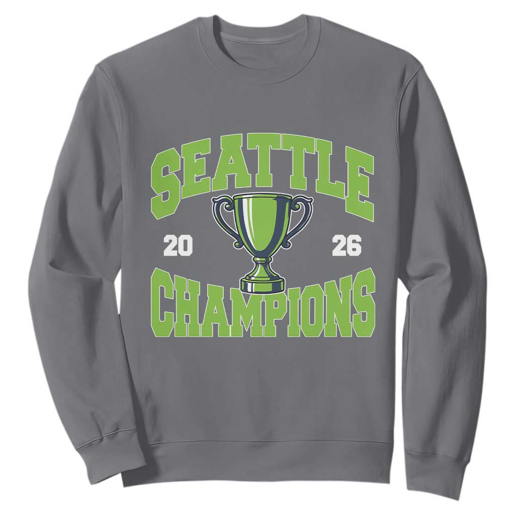 Seattle Champions 2026 Sweatshirt Retro Gameday Team Fan TS10 Charcoal Print Your Wear