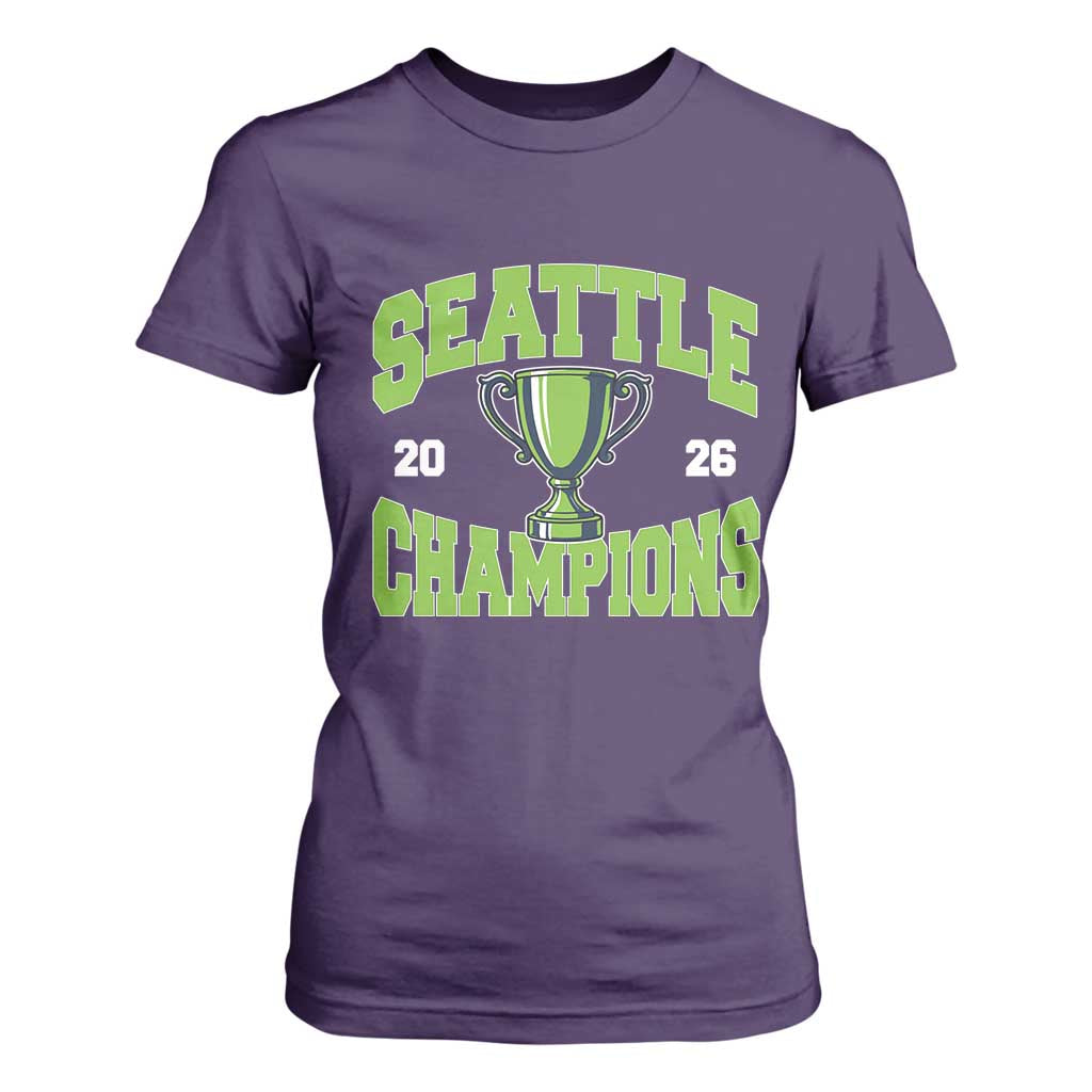 Seattle Champions 2026 T Shirt For Women Retro Gameday Team Fan TS10 Purple Print Your Wear