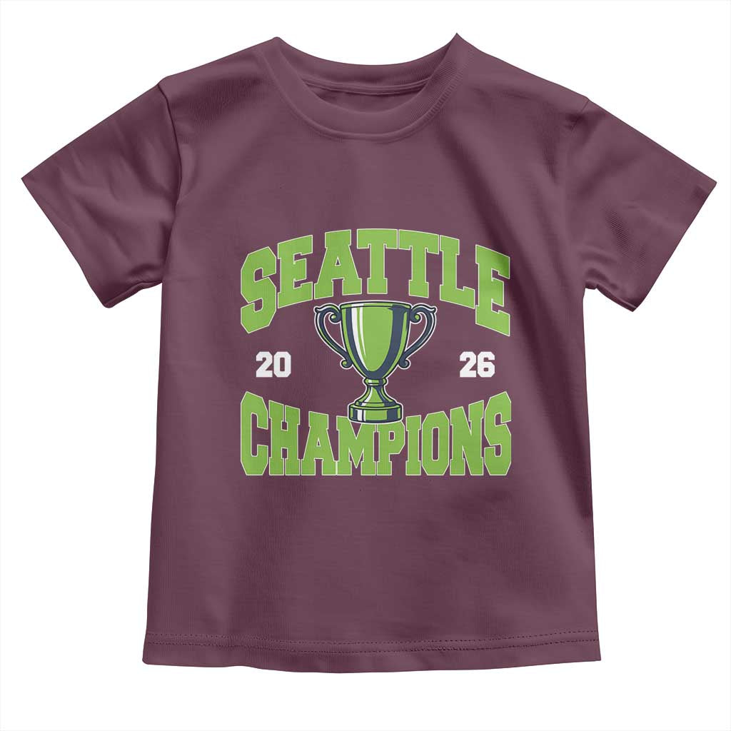 Seattle Champions 2026 Toddler T Shirt Retro Gameday Team Fan TS10 Maroon Print Your Wear