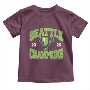 Seattle Champions 2026 Toddler T Shirt Retro Gameday Team Fan TS10 Maroon Print Your Wear
