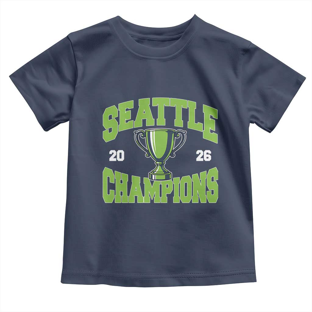 Seattle Champions 2026 Toddler T Shirt Retro Gameday Team Fan TS10 Navy Print Your Wear