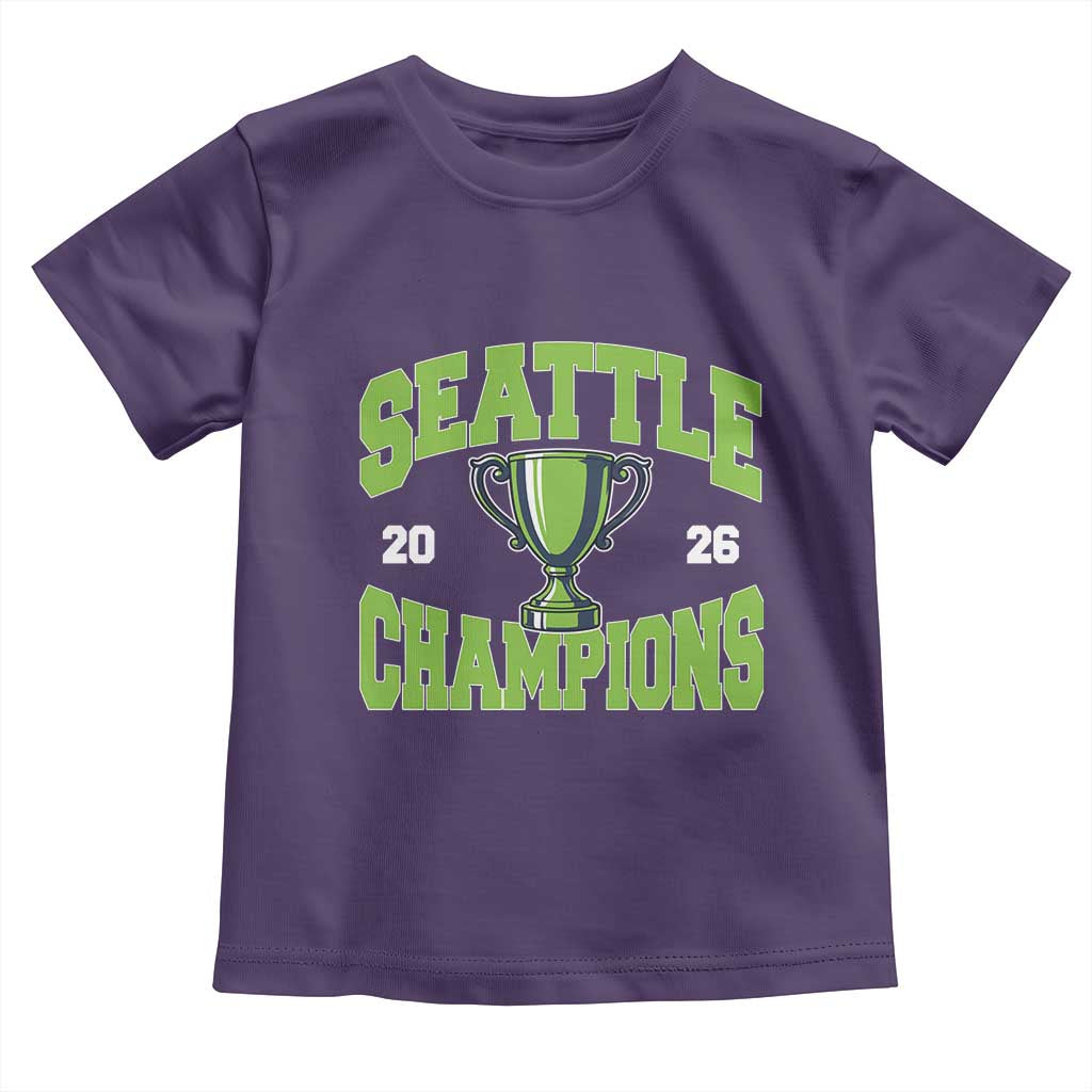 Seattle Champions 2026 Toddler T Shirt Retro Gameday Team Fan TS10 Purple Print Your Wear