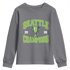 Seattle Champions 2026 Youth Sweatshirt Retro Gameday Team Fan TS10 Charcoal Print Your Wear