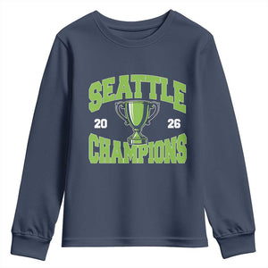 Seattle Champions 2026 Youth Sweatshirt Retro Gameday Team Fan TS10 Navy Print Your Wear