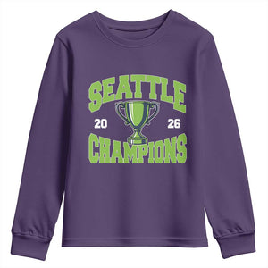 Seattle Champions 2026 Youth Sweatshirt Retro Gameday Team Fan TS10 Purple Print Your Wear