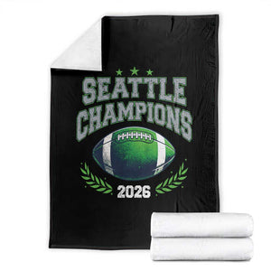 Seattle Champions 2026 Throw Blanket Retro Gameday Football Team Fan TS10 Black Print Your Wear