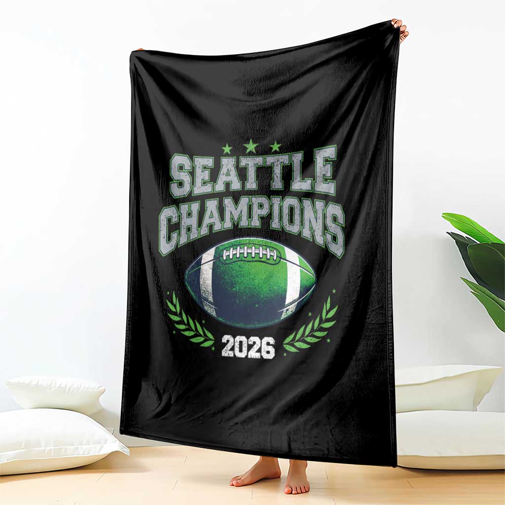Seattle Champions 2026 Throw Blanket Retro Gameday Football Team Fan TS10 Print Your Wear