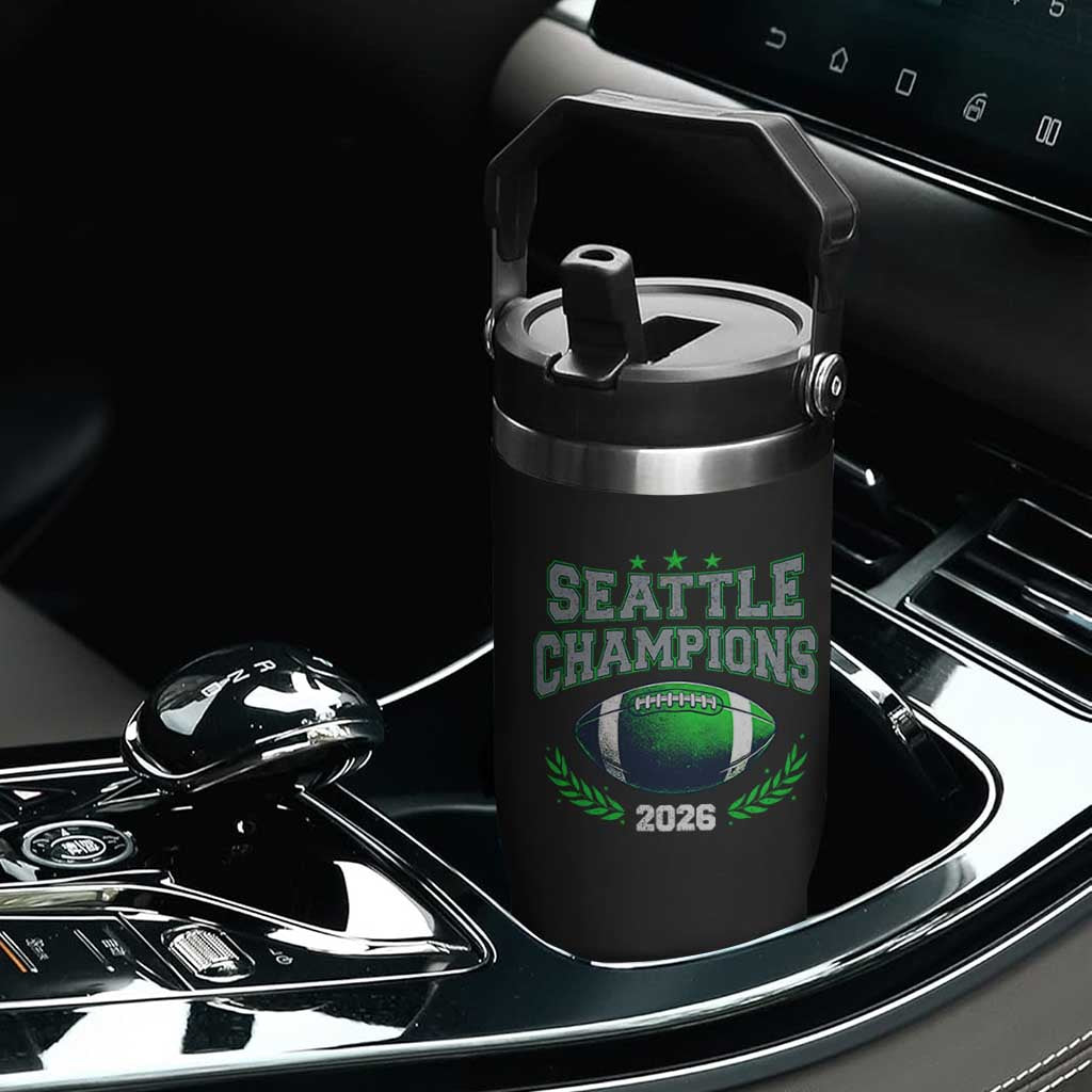Seattle Champions 2026 Flip Straw Tumbler Retro Gameday Football Team Fan TS10 Print Your Wear