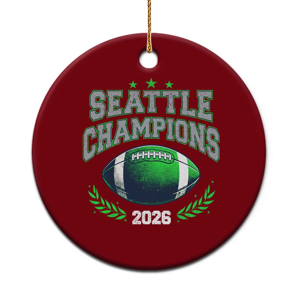 Seattle Champions 2026 Ceramic Ornament Retro Gameday Football Team Fan TS10 1pc Red Print Your Wear
