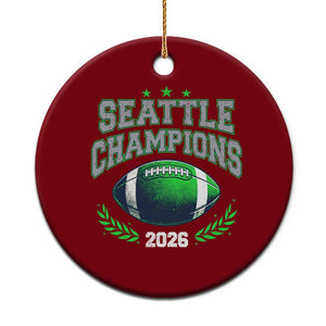 Seattle Champions 2026 Ceramic Ornament Retro Gameday Football Team Fan TS10 1pc Red Print Your Wear