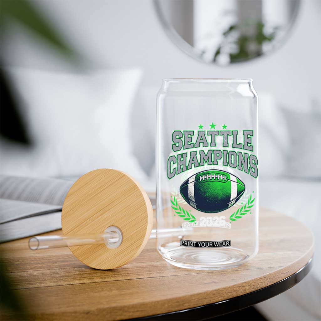 Seattle Champions 2026 Glass Can Retro Gameday Football Team Fan TS10 Print Your Wear