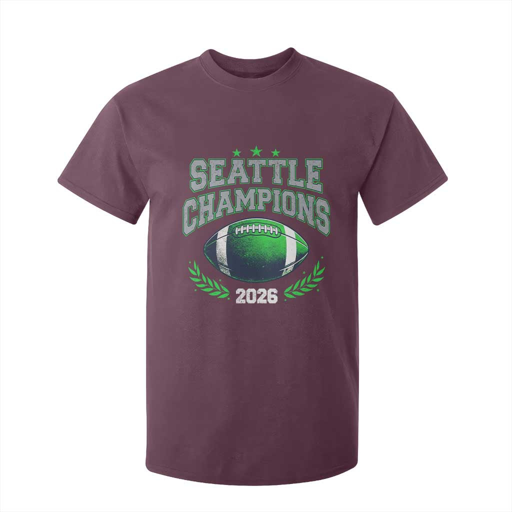 Seattle Champions 2026 T Shirt For Kid Retro Gameday Football Team Fan TS10 Maroon Print Your Wear