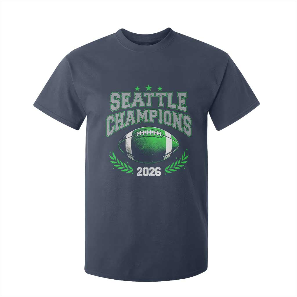 Seattle Champions 2026 T Shirt For Kid Retro Gameday Football Team Fan TS10 Navy Print Your Wear